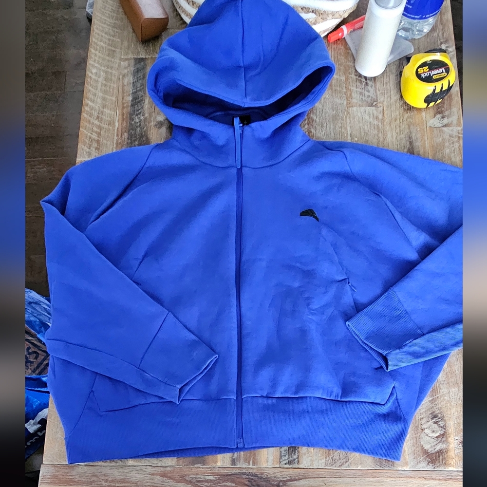 adidas Royal Blue Zip up Sweater with Hood